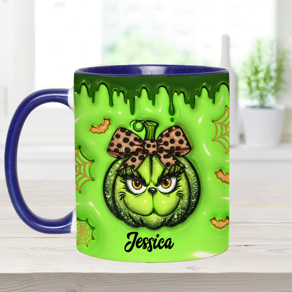 Green Pumpkin - Personalized Stole Christmas Accent Mug