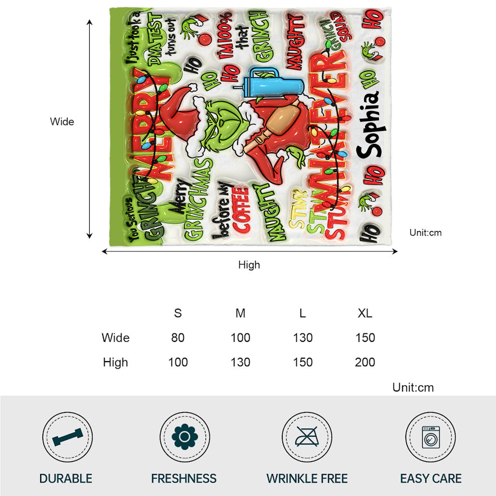 Merry Grinchmas - Personalized Stole Christmas Blanket