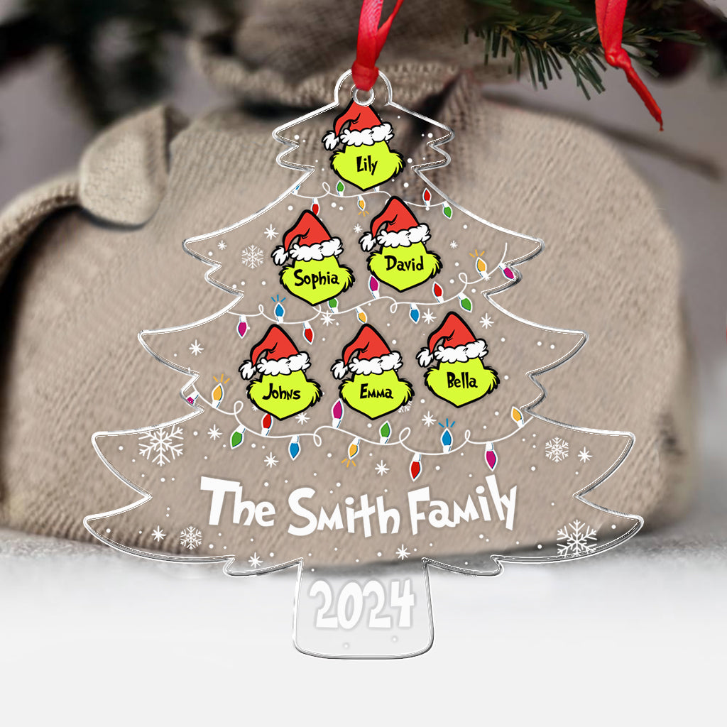 Grinch Family - Personalized Stole Christmas Transparent Ornament