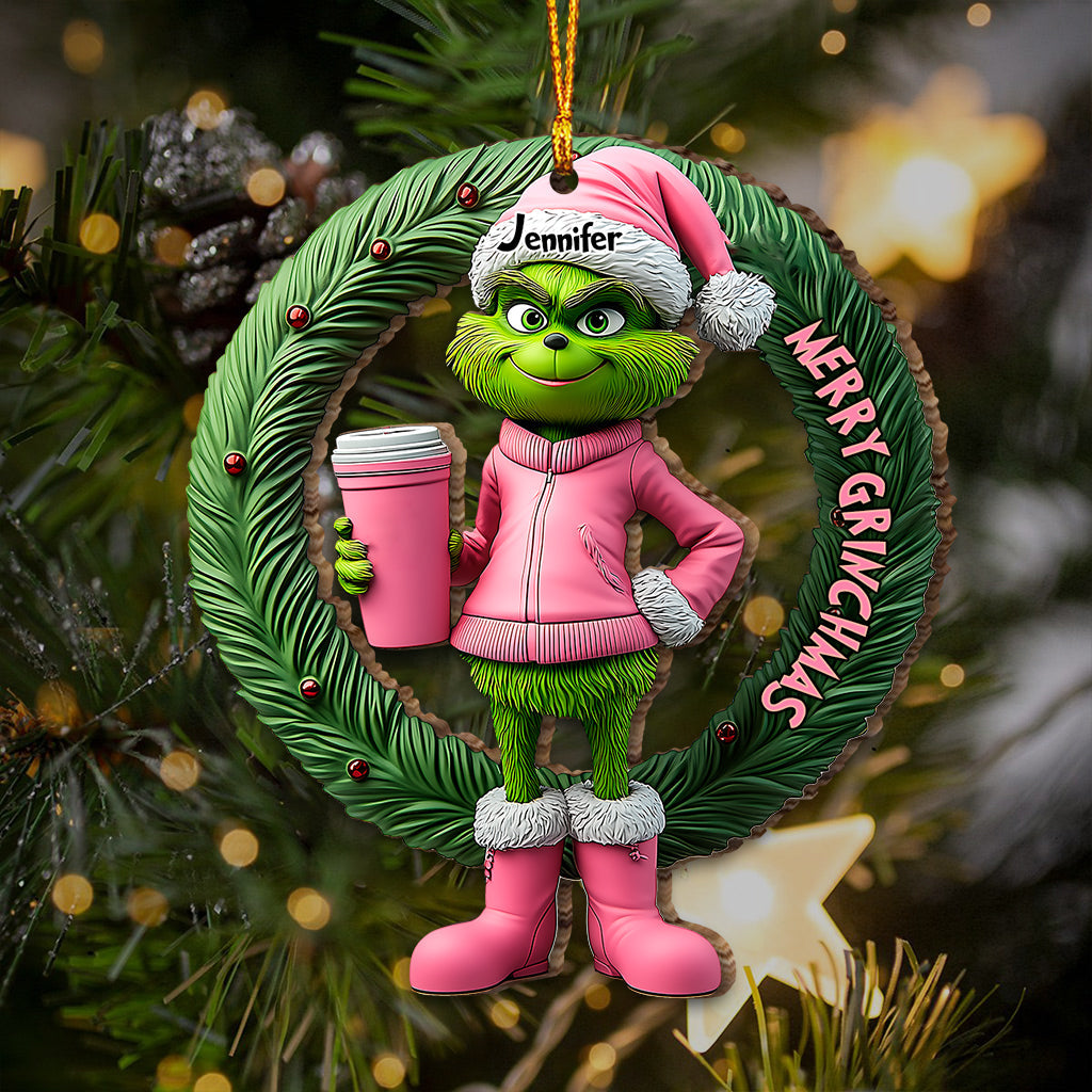 Grinchy Green Lady - Personalized Stole Christmas Ornament