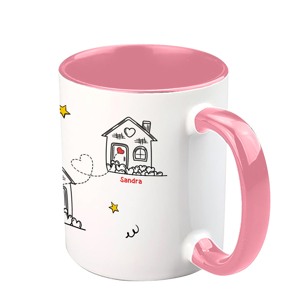 I Wish We Lived Closer - Personalized Bestie Accent Mug