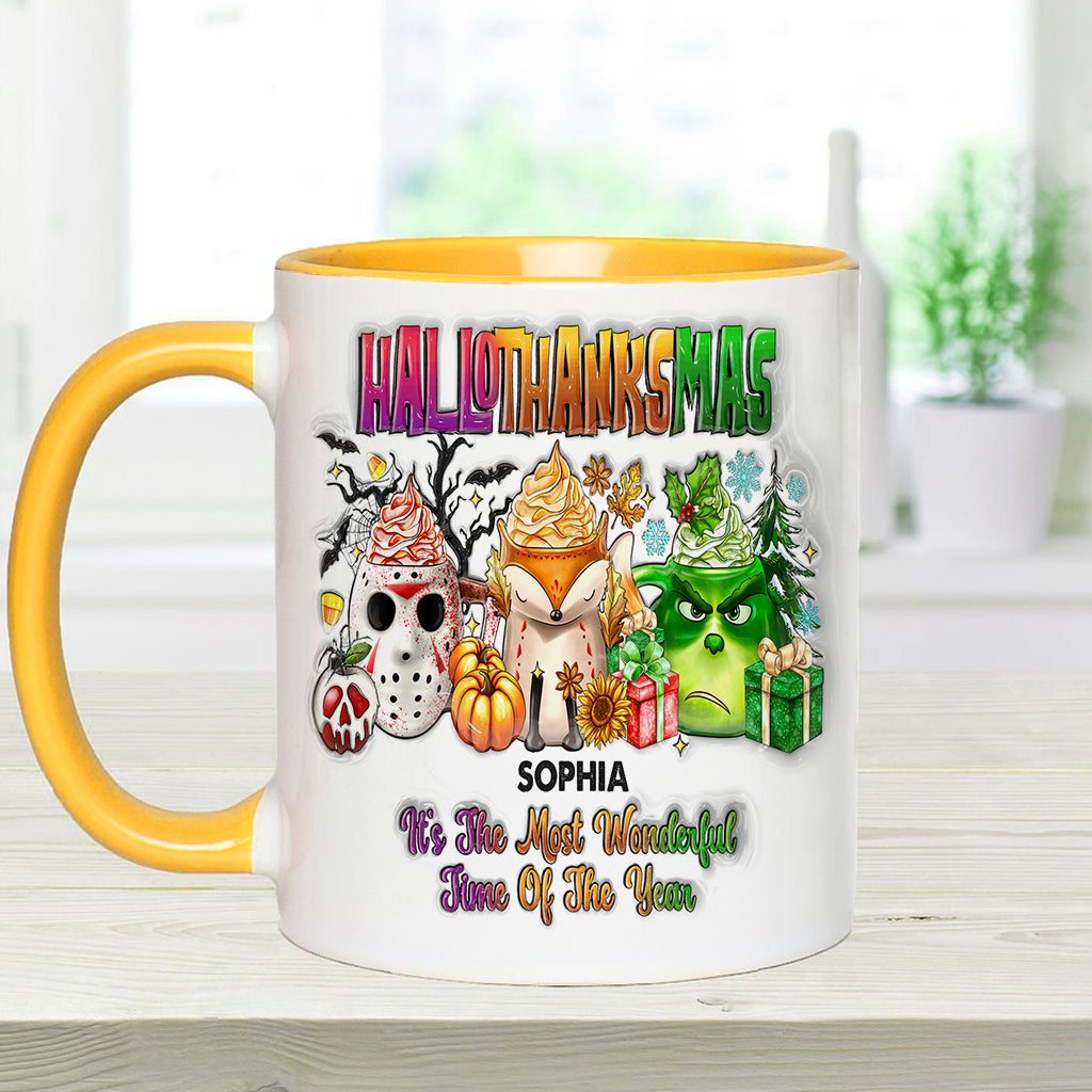 Joyeux Hallothanksmas - Mug personnalisé avec étole de Noël