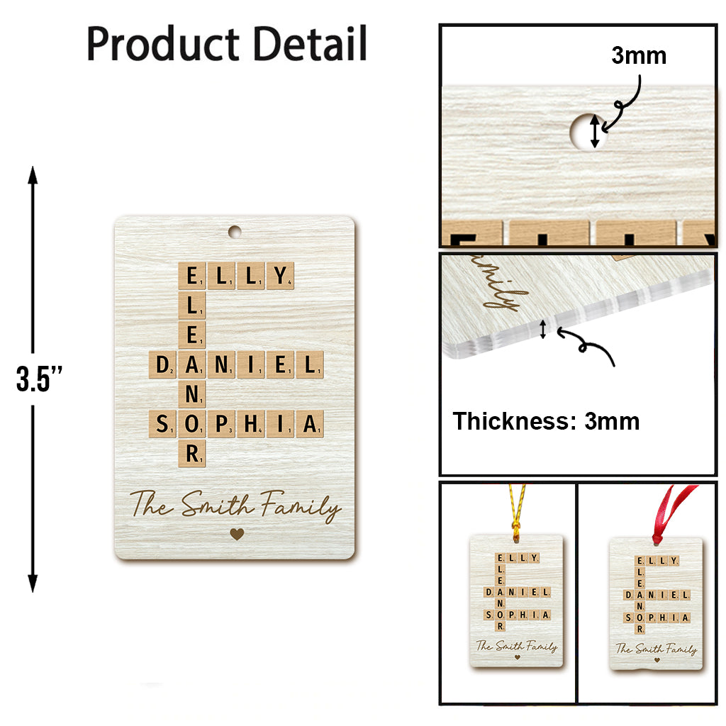 Family Crossword Art - Personalized Family Ornament