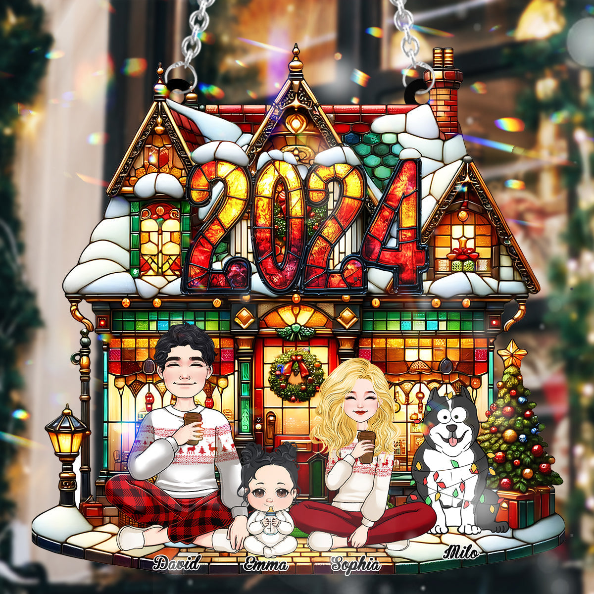 C'est nous - Ornement attrape-soleil personnalisé à suspendre à la fenêtre pour toute la famille 