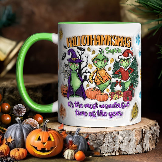 Joyeux Hallothanksmas - Mug personnalisé avec étole de Noël
