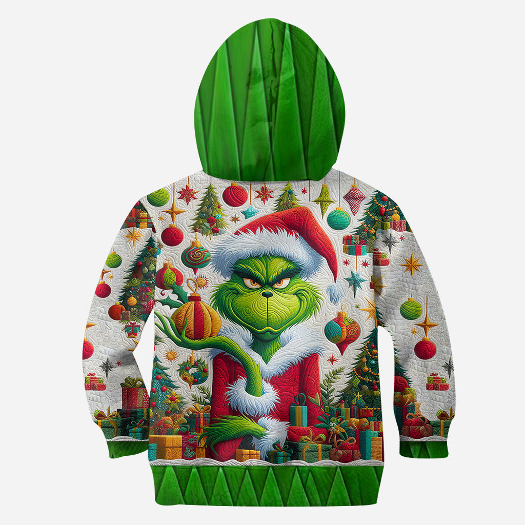Joyeux Grinchmas ! - Sweat à capuche et legging personnalisés avec étole de Noël