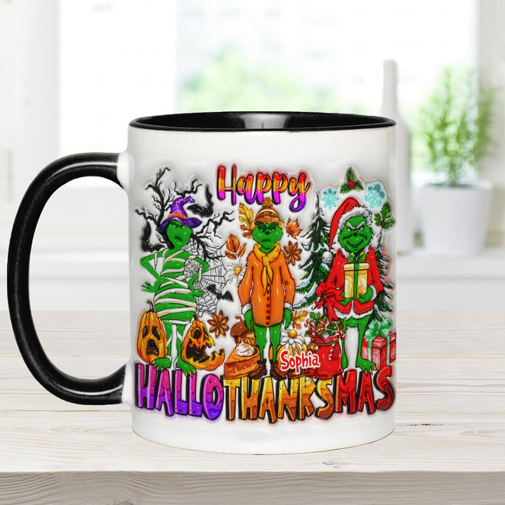 Joyeux Hallothanksmas - Mug personnalisé avec étole de Noël