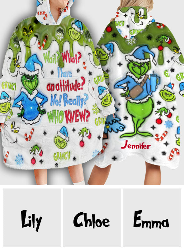 Attendez, quoi ? J'ai du caractère ! - Sweat à capuche personnalisé avec étole de Noël