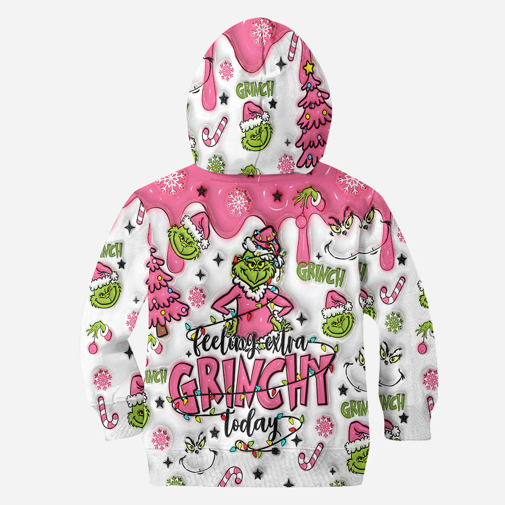 Personnalisation possible avec n'importe quel nom. Envie de faire la Grinche aujourd'hui ? Sweat à capuche et legging personnalisés avec étole de Noël.