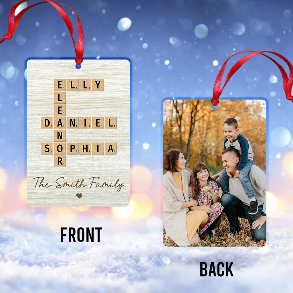 Family Crossword Art - Personalized Family Ornament