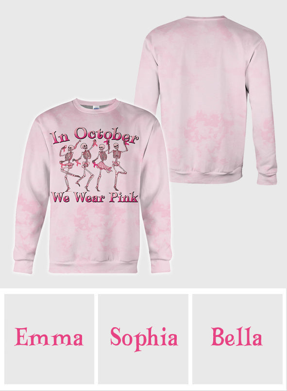 En octobre, on porte du rose - T-shirt personnalisé intégral pour la sensibilisation au cancer du sein