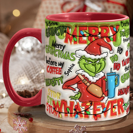 Joyeux Grinchmas - Mug personnalisé avec étole de Noël