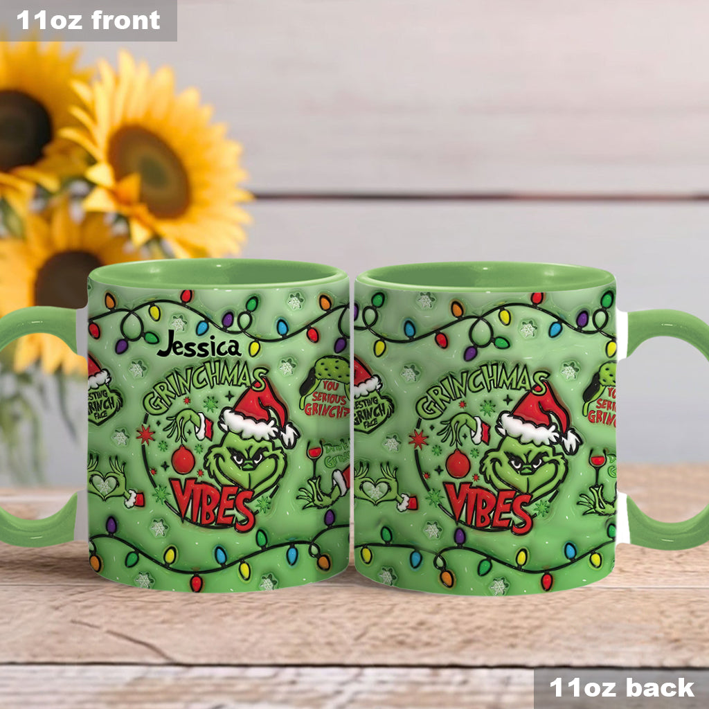 Ambiance Grinchmas - Mug personnalisé avec étole de Noël