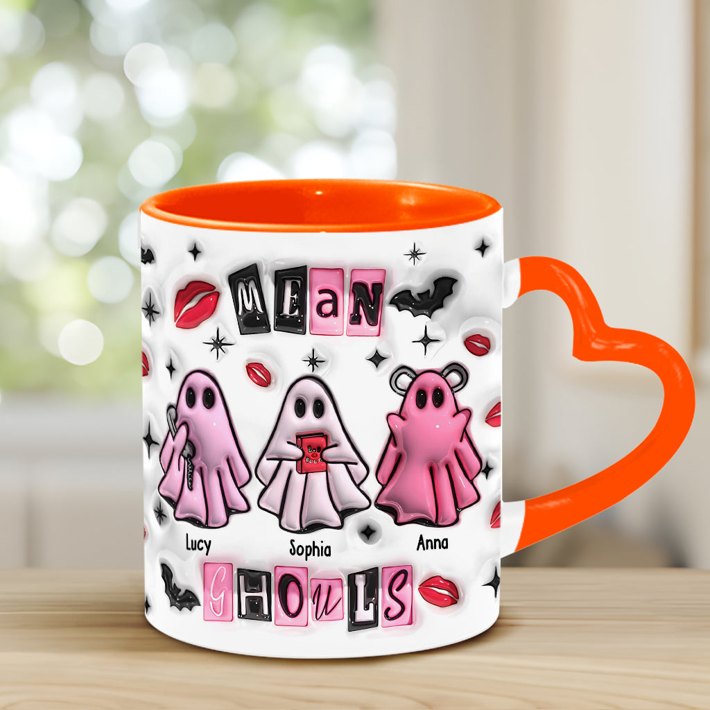Goules méchantes - Mug personnalisé avec anse en forme de cœur pour meilleure amie
