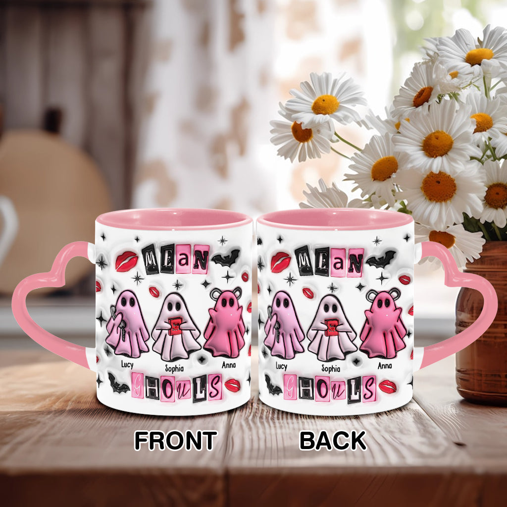 Goules méchantes - Mug personnalisé avec anse en forme de cœur pour meilleure amie