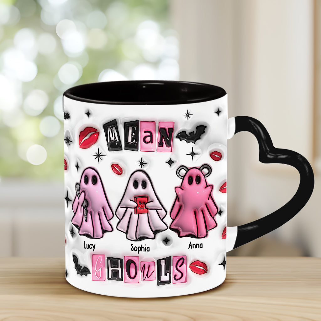 Goules méchantes - Mug personnalisé avec anse en forme de cœur pour meilleure amie