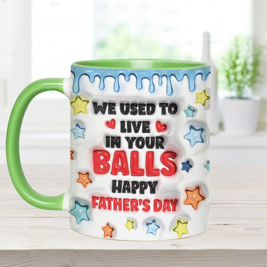 On vivait dans tes couilles - Mug personnalisé pour papa