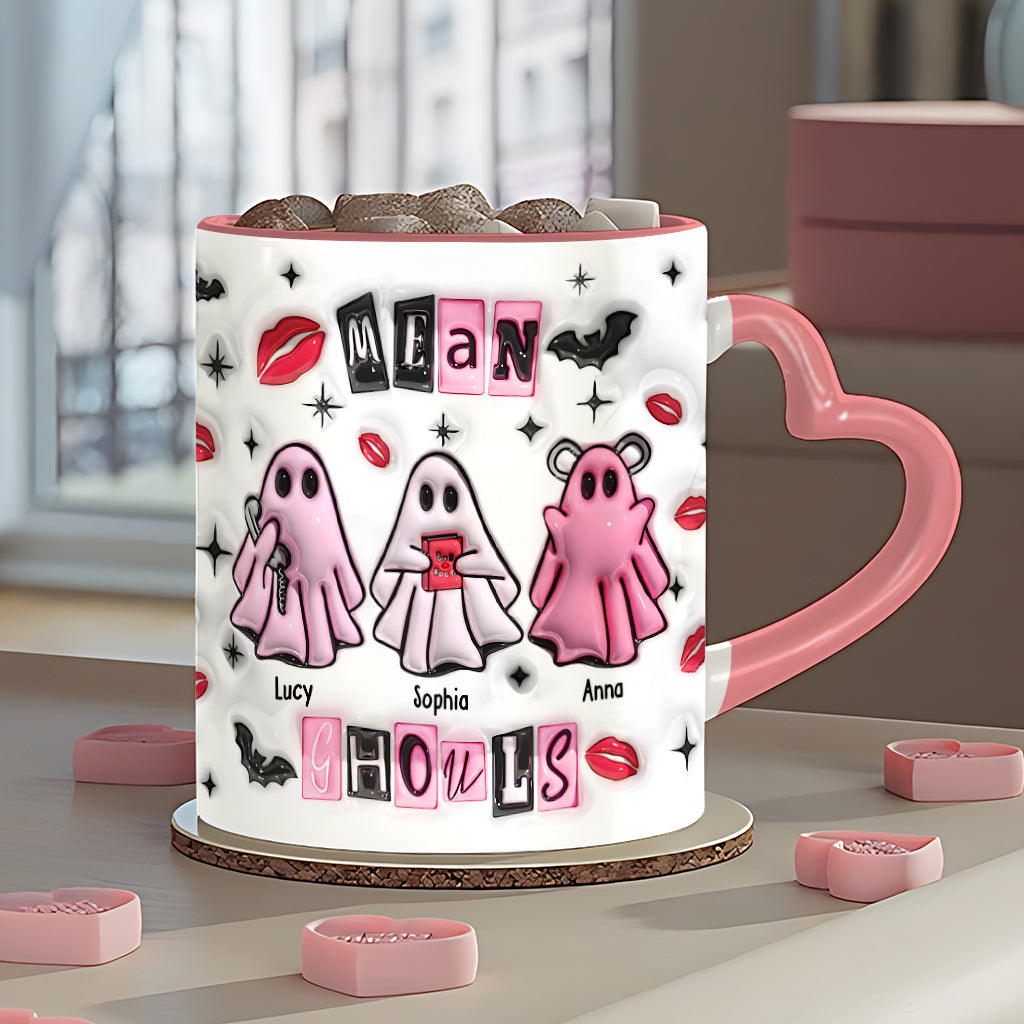 Goules méchantes - Mug personnalisé avec anse en forme de cœur pour meilleure amie