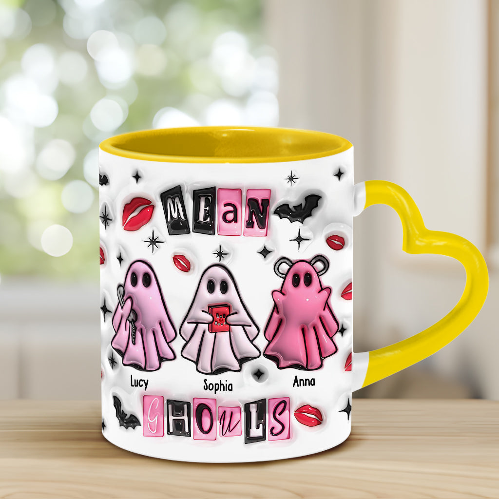 Goules méchantes - Mug personnalisé avec anse en forme de cœur pour meilleure amie
