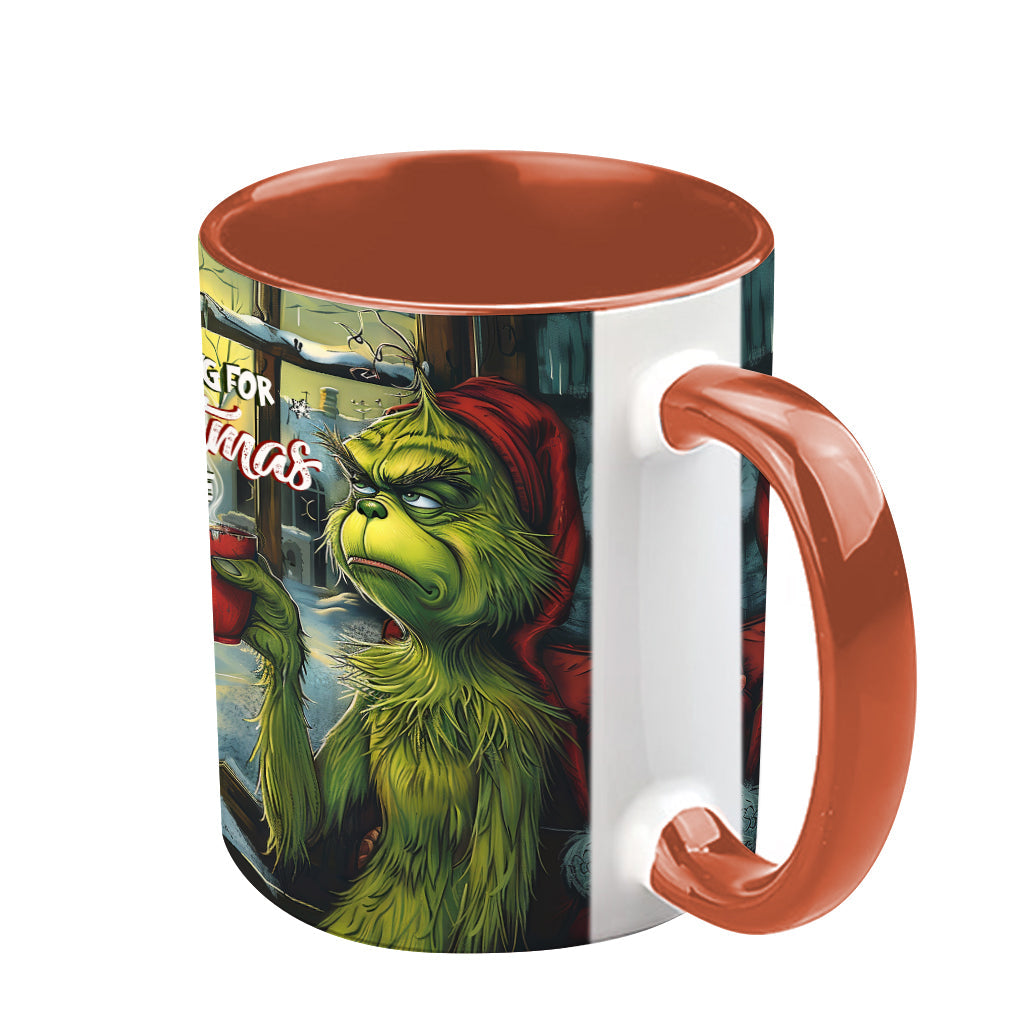 Mug personnalisé « En attendant Noël » avec étole de Noël
