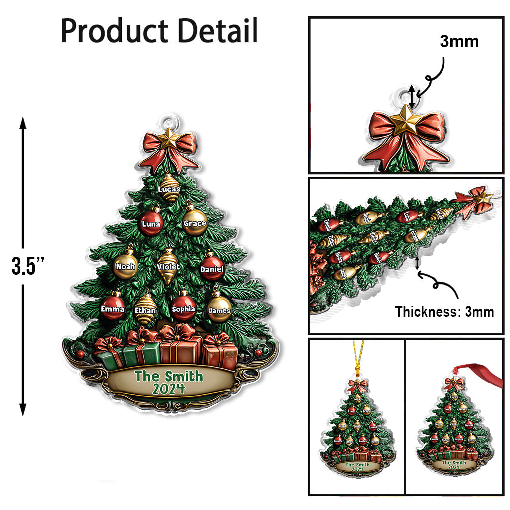 Merry Christmas - Personalized Family Custom Shaped Ornament