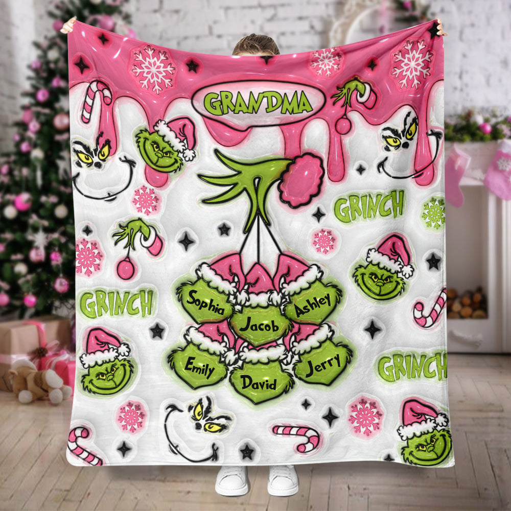 Green Mama/ Nana... - Personalized Stole Christmas Blanket