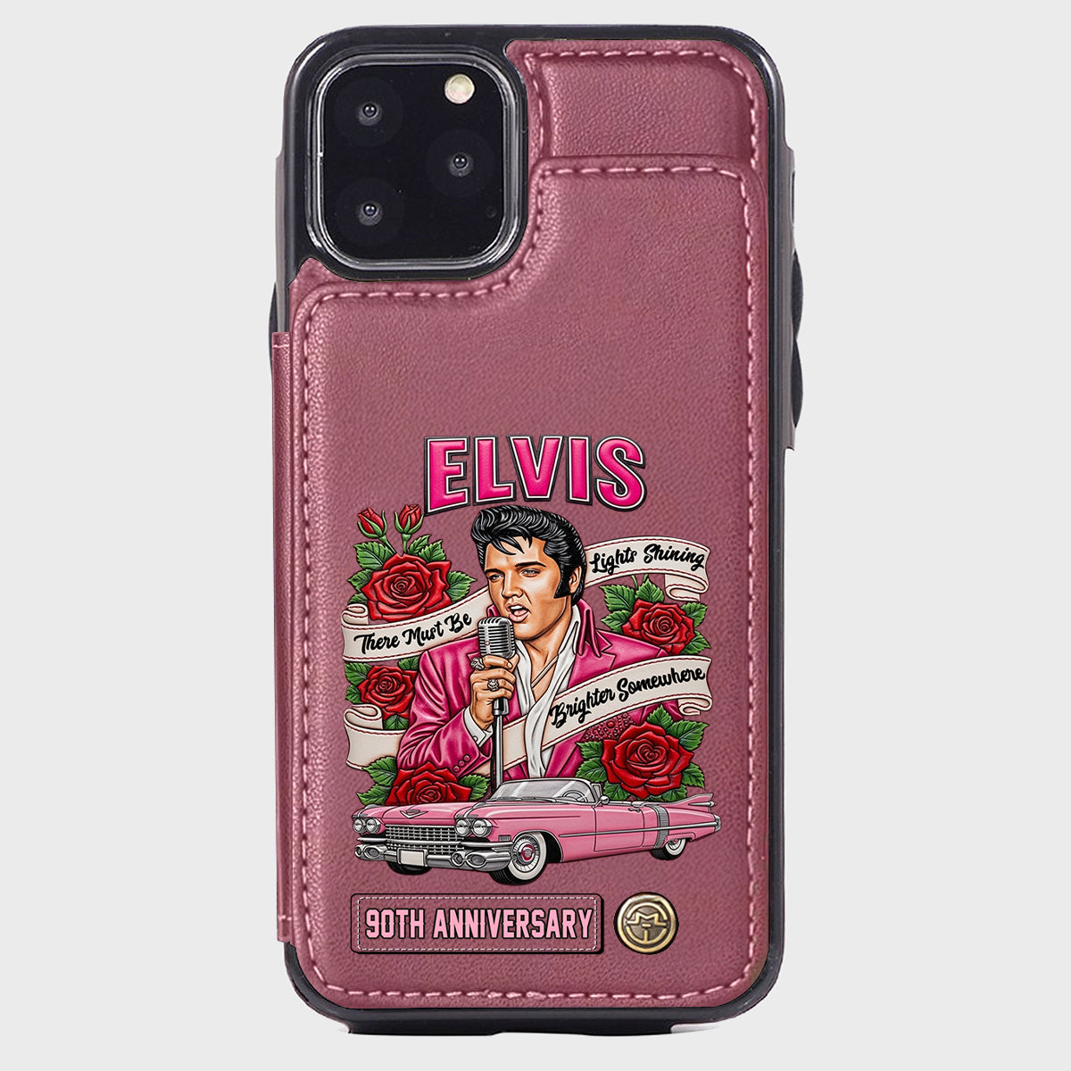 Il doit y avoir des lumières qui brillent plus fort quelque part - Étui portefeuille personnalisé pour téléphone King of Rock and Roll