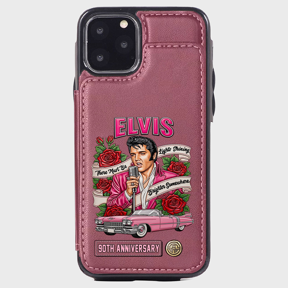 Il doit y avoir des lumières qui brillent plus fort quelque part - Étui portefeuille personnalisé pour téléphone King of Rock and Roll