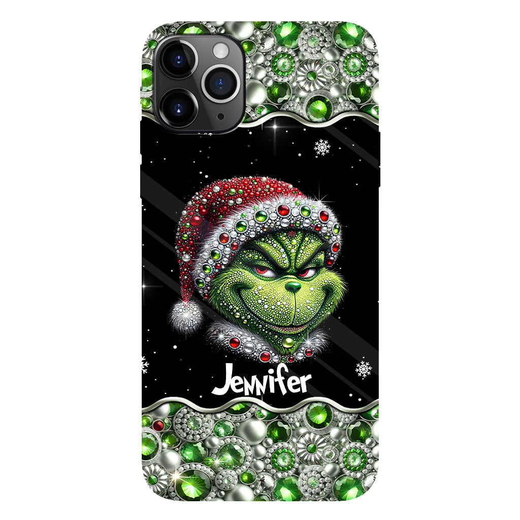 Joyeux Grinchmas - Coque de téléphone personnalisée avec imprimé intégral « Étole de Noël »