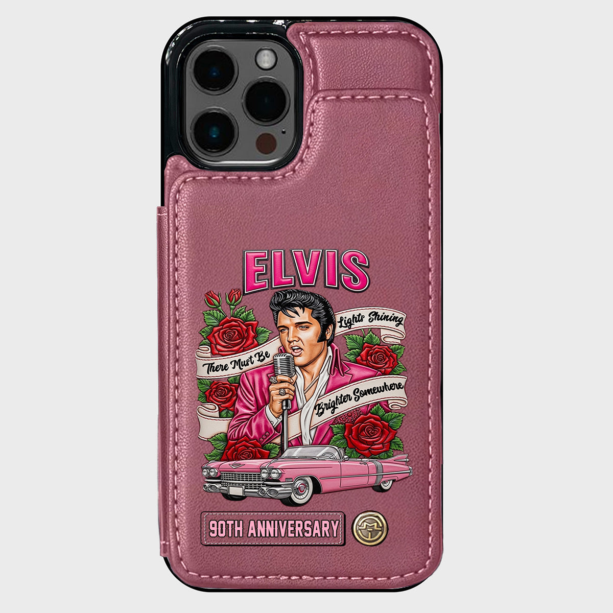 Il doit y avoir des lumières qui brillent plus fort quelque part - Étui portefeuille personnalisé pour téléphone King of Rock and Roll