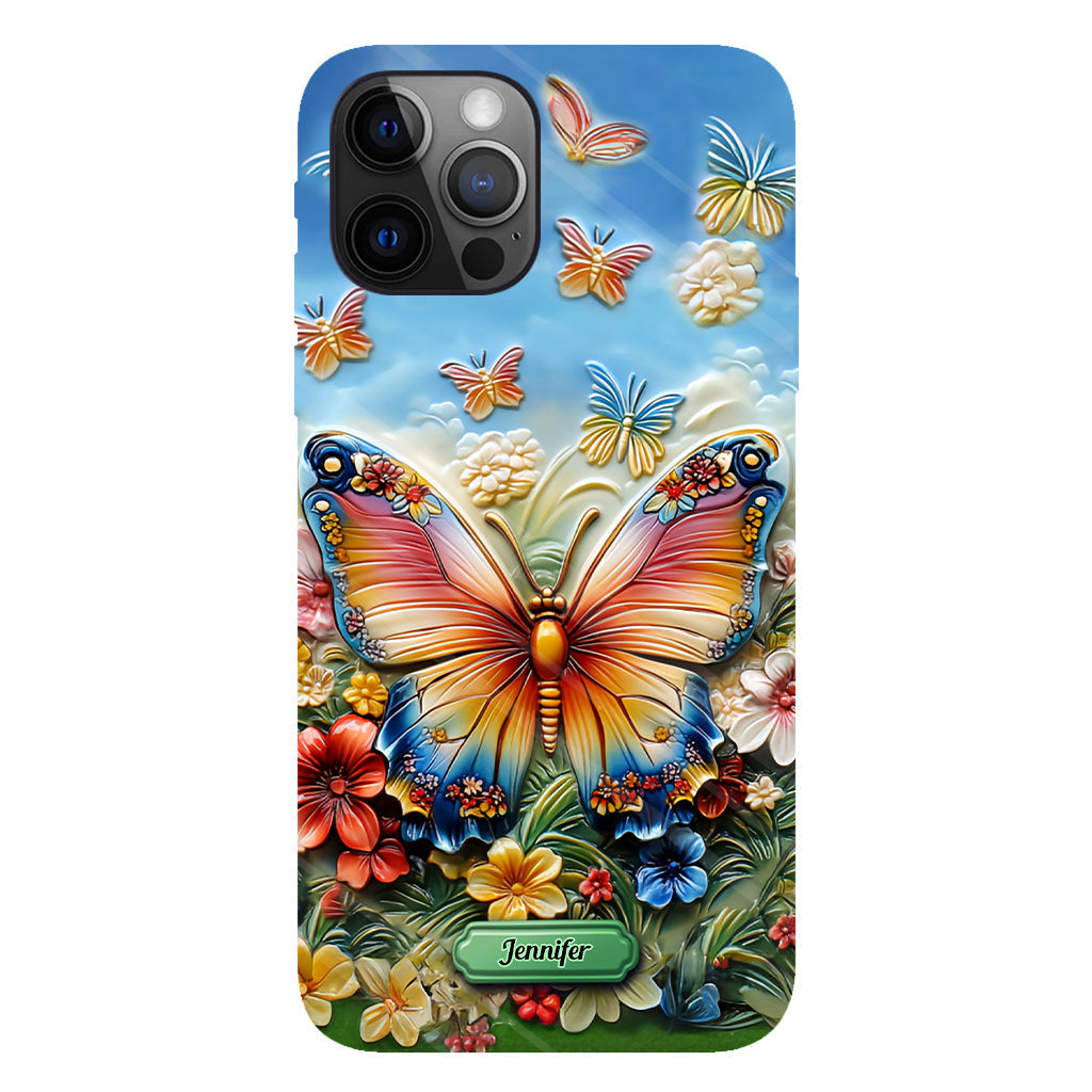 Coque de téléphone personnalisée avec magnifique motif papillon, abeille, libellule et colibri