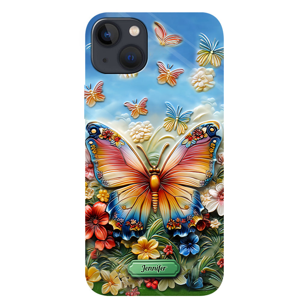 Coque de téléphone personnalisée avec magnifique motif papillon, abeille, libellule et colibri