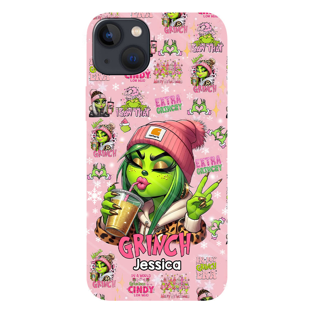 Coque de téléphone Pinky - Imprimé intégral « Étole de Noël » personnalisé