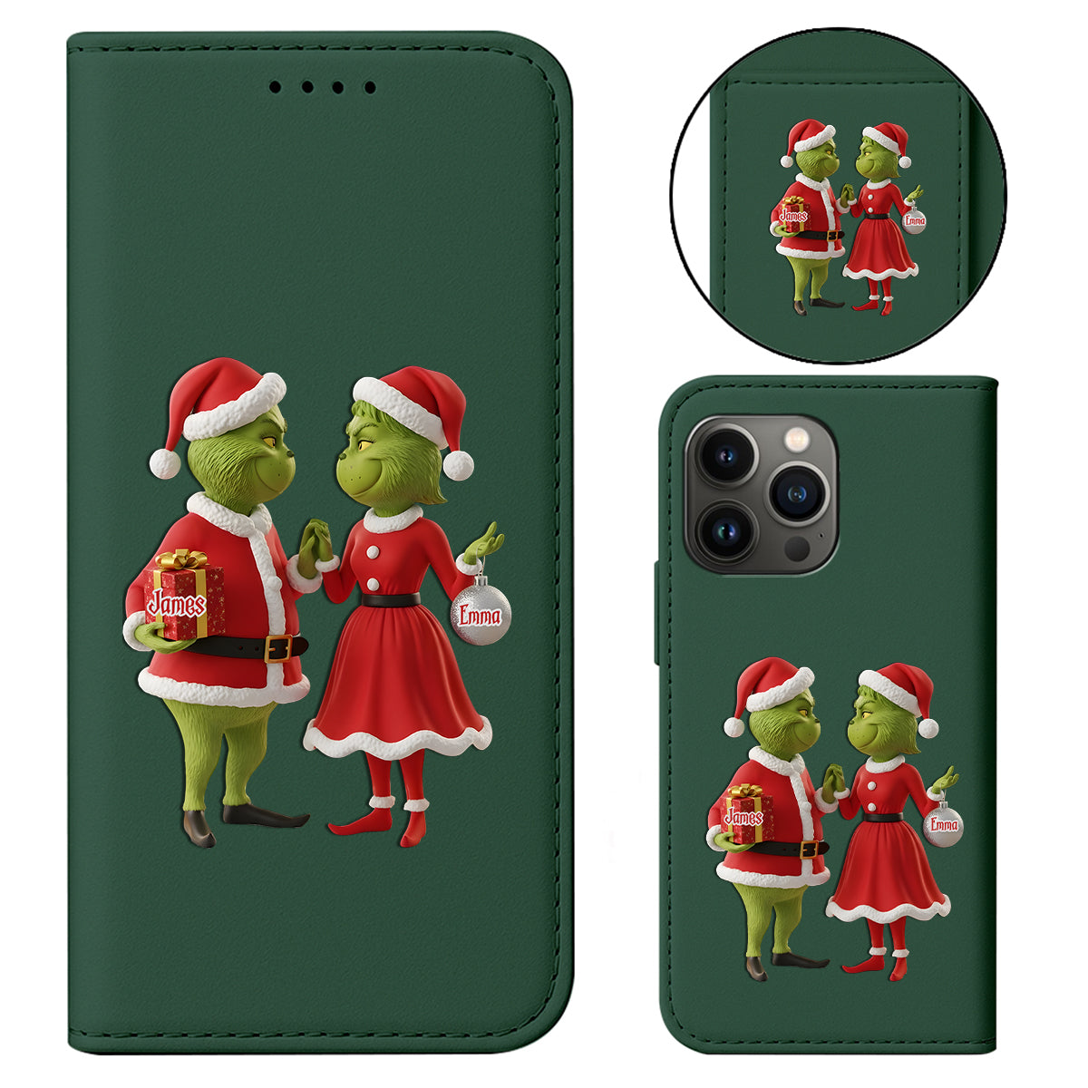 Christmas Gift Merry Grinchmas - Personalized Stole Christmas Wallet Phone Case With Strap