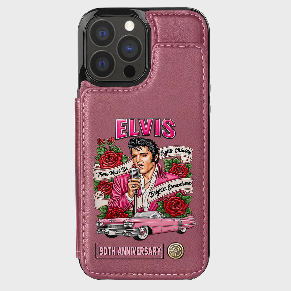 Il doit y avoir des lumières qui brillent plus fort quelque part - Étui portefeuille personnalisé pour téléphone King of Rock and Roll