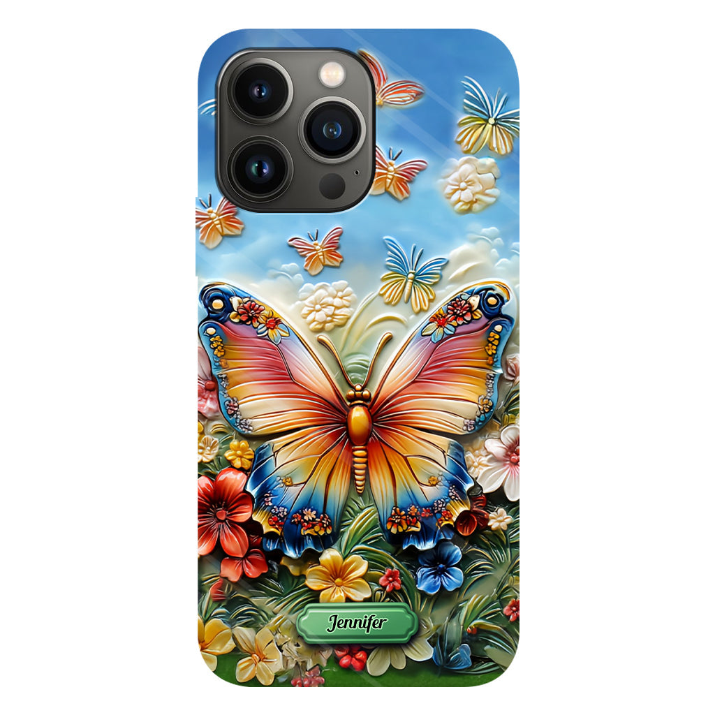 Coque de téléphone personnalisée avec magnifique motif papillon, abeille, libellule et colibri