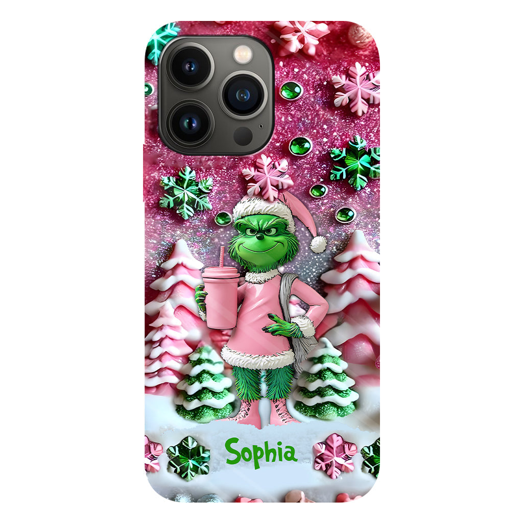 Joyeux Grinchmas - Coque de téléphone personnalisée avec imprimé intégral « Étole de Noël »