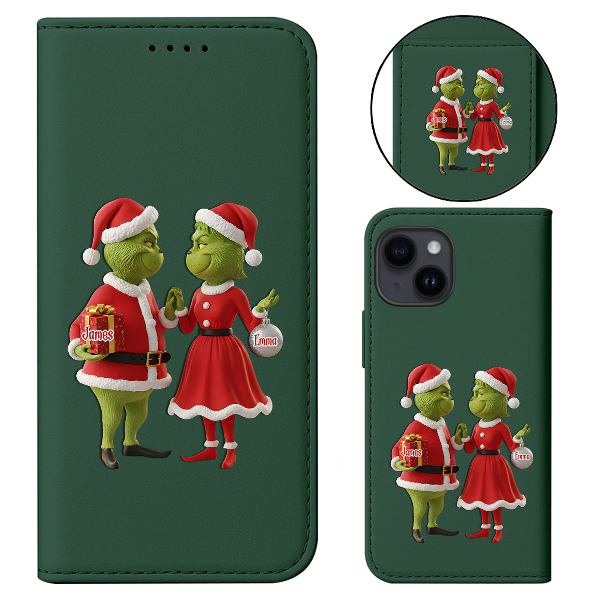 Christmas Gift Merry Grinchmas - Personalized Stole Christmas Wallet Phone Case With Strap