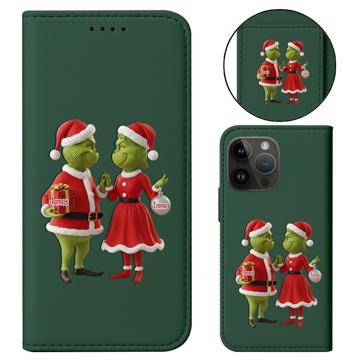 Christmas Gift Merry Grinchmas - Personalized Stole Christmas Wallet Phone Case With Strap