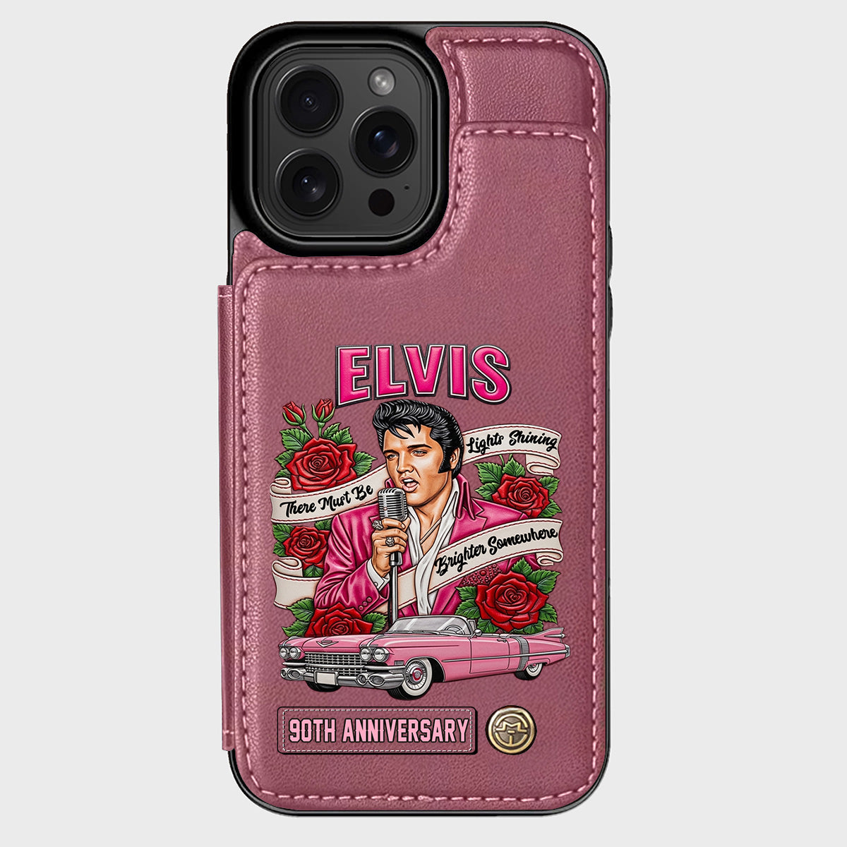Il doit y avoir des lumières qui brillent plus fort quelque part - Étui portefeuille personnalisé pour téléphone King of Rock and Roll