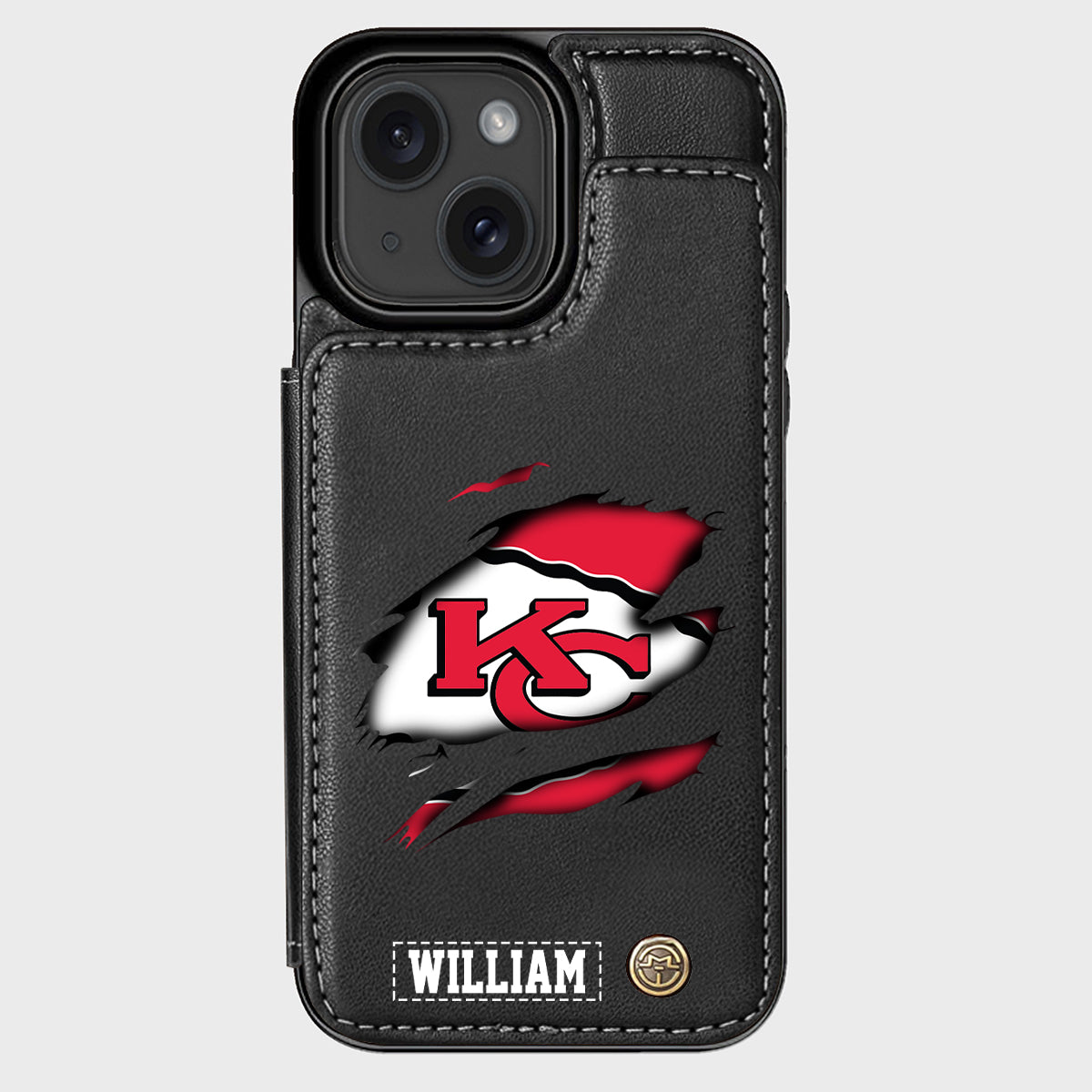 Passionné de football ? Étui portefeuille personnalisé pour téléphone, style football américain.