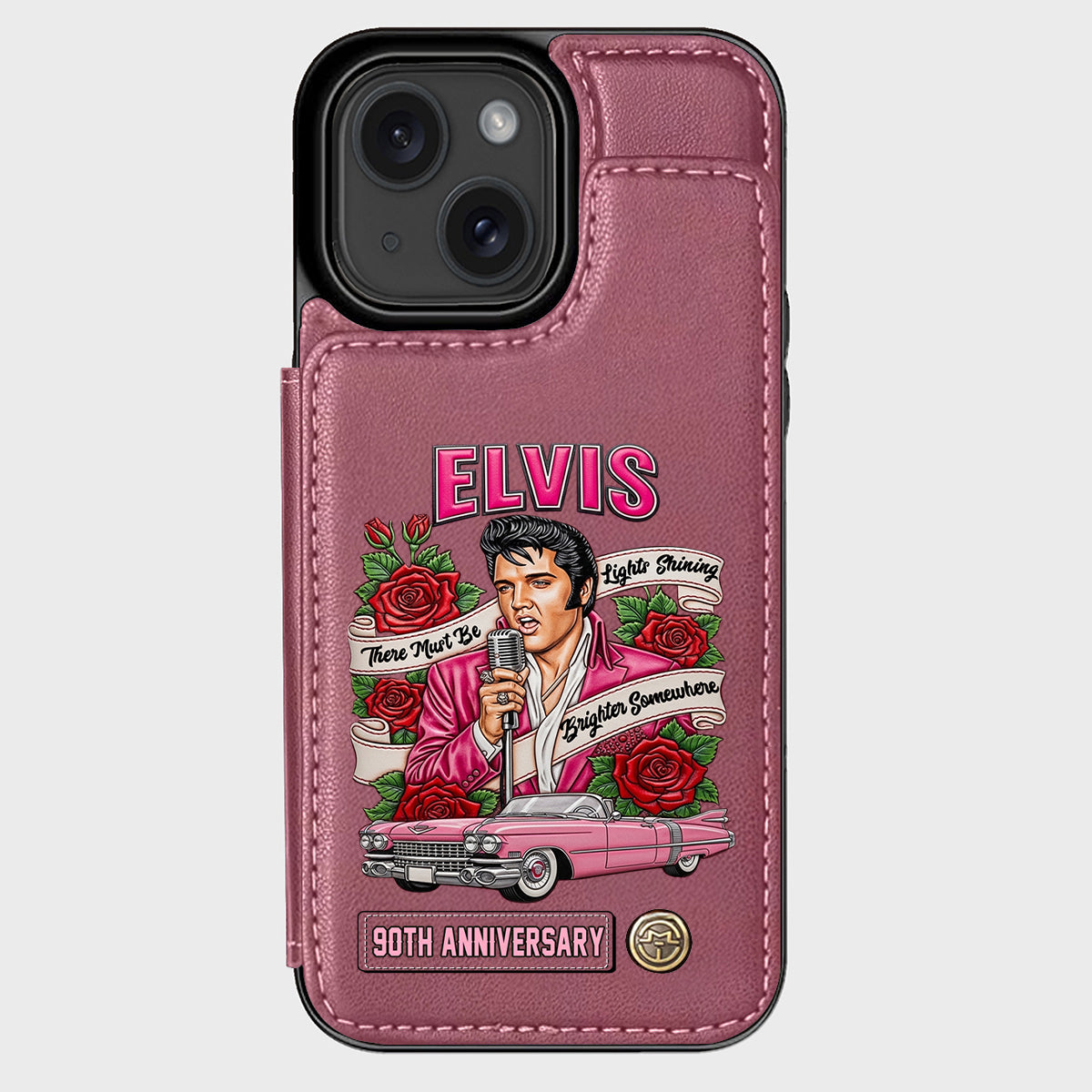 Il doit y avoir des lumières qui brillent plus fort quelque part - Étui portefeuille personnalisé pour téléphone King of Rock and Roll