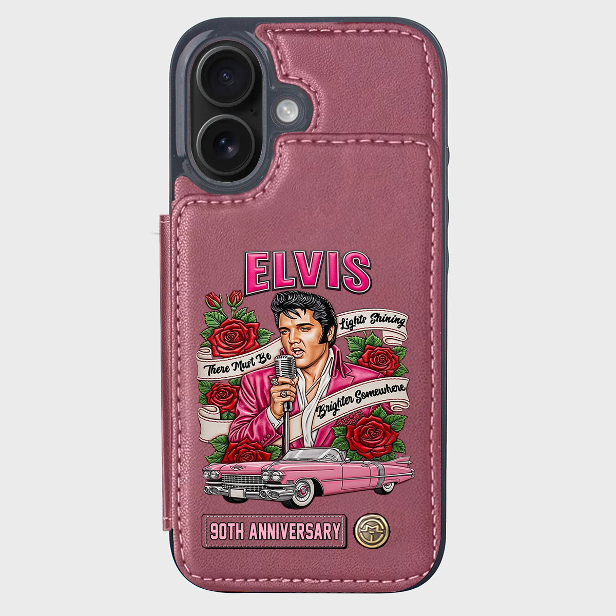 Il doit y avoir des lumières qui brillent plus fort quelque part - Étui portefeuille personnalisé pour téléphone King of Rock and Roll