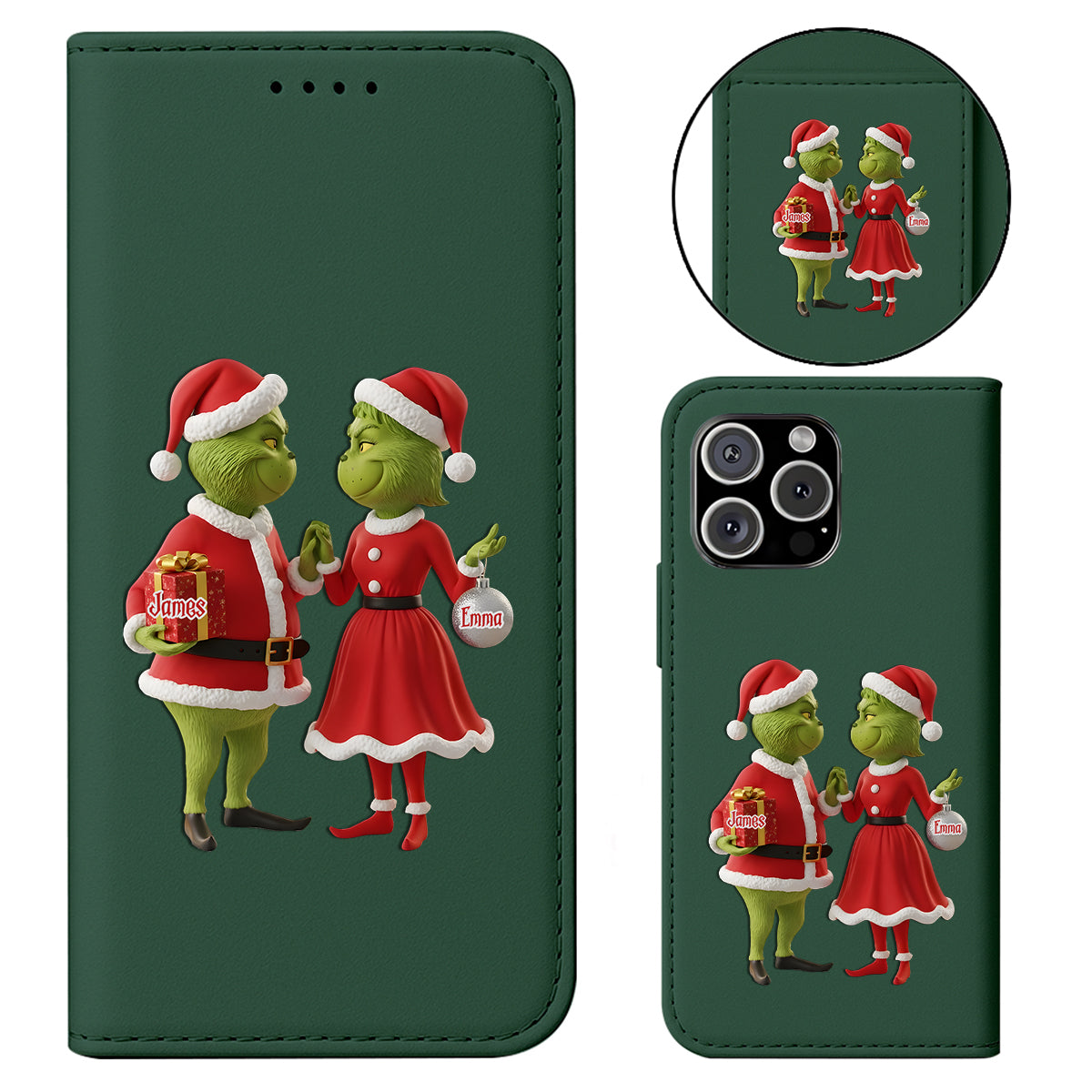 Christmas Gift Merry Grinchmas - Personalized Stole Christmas Wallet Phone Case With Strap