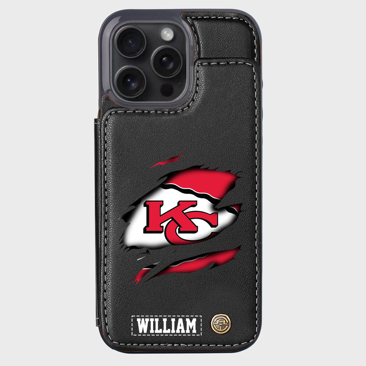 Passionné de football ? Étui portefeuille personnalisé pour téléphone, style football américain.