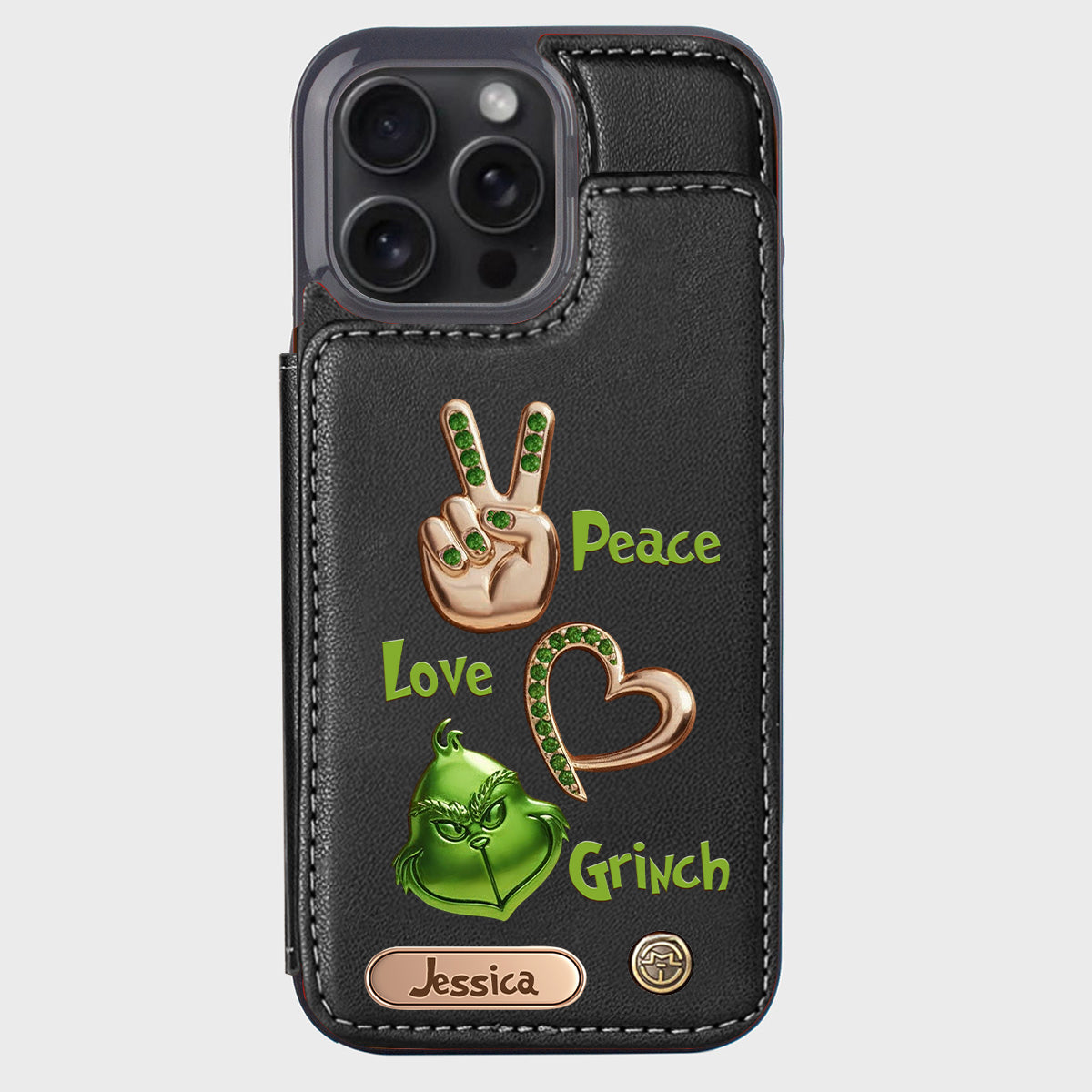 Joyeux Noël - Étui portefeuille/téléphone personnalisé avec étole de Noël