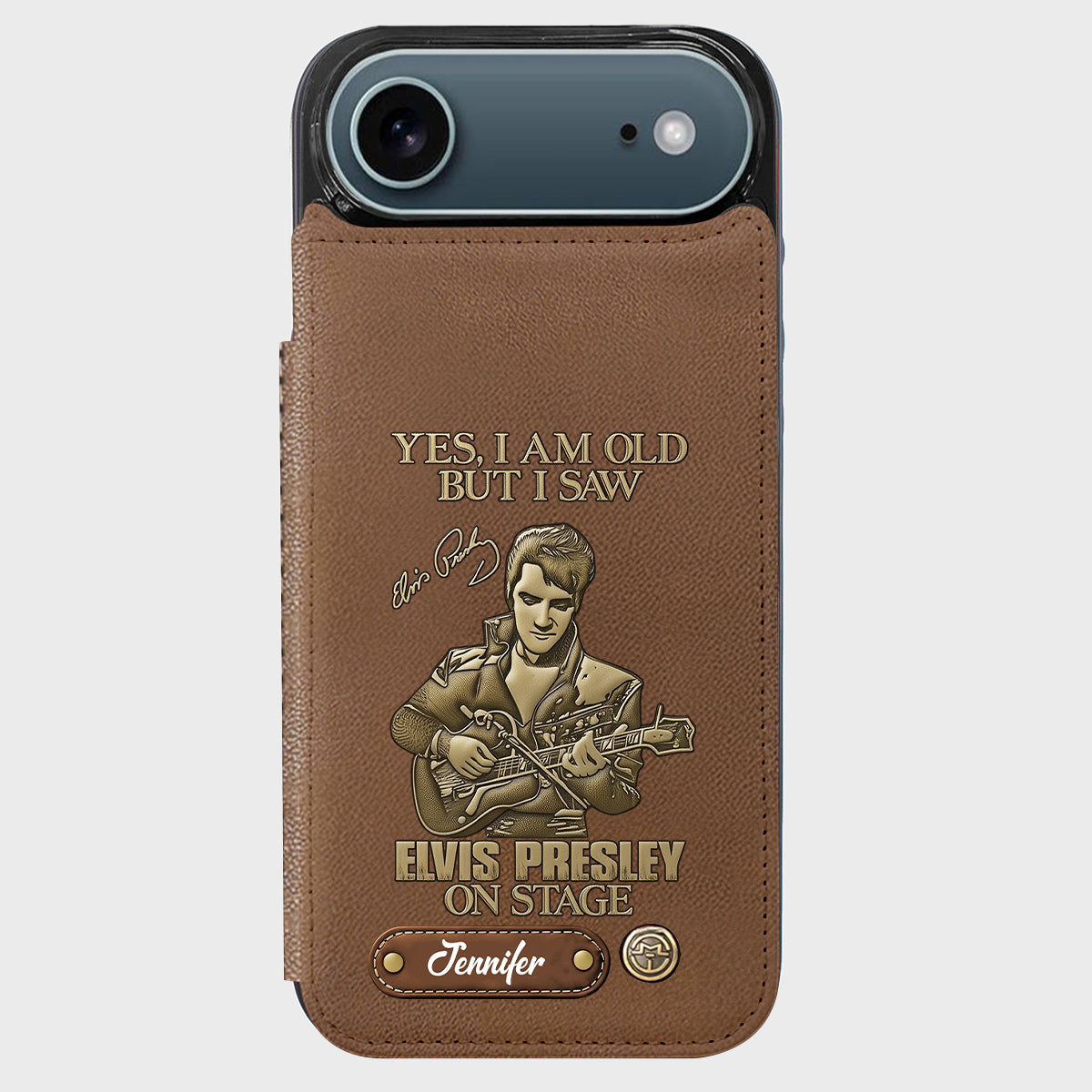 Oui, je suis vieux, mais j'ai vu Elvis Presley sur scène - Étui portefeuille/téléphone personnalisé Roi du Rock and Roll