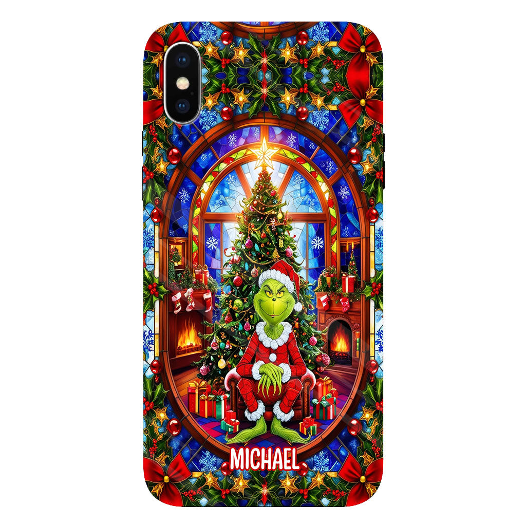 Noël vert - Coque de téléphone personnalisée avec imprimé intégral « Étole de Noël »