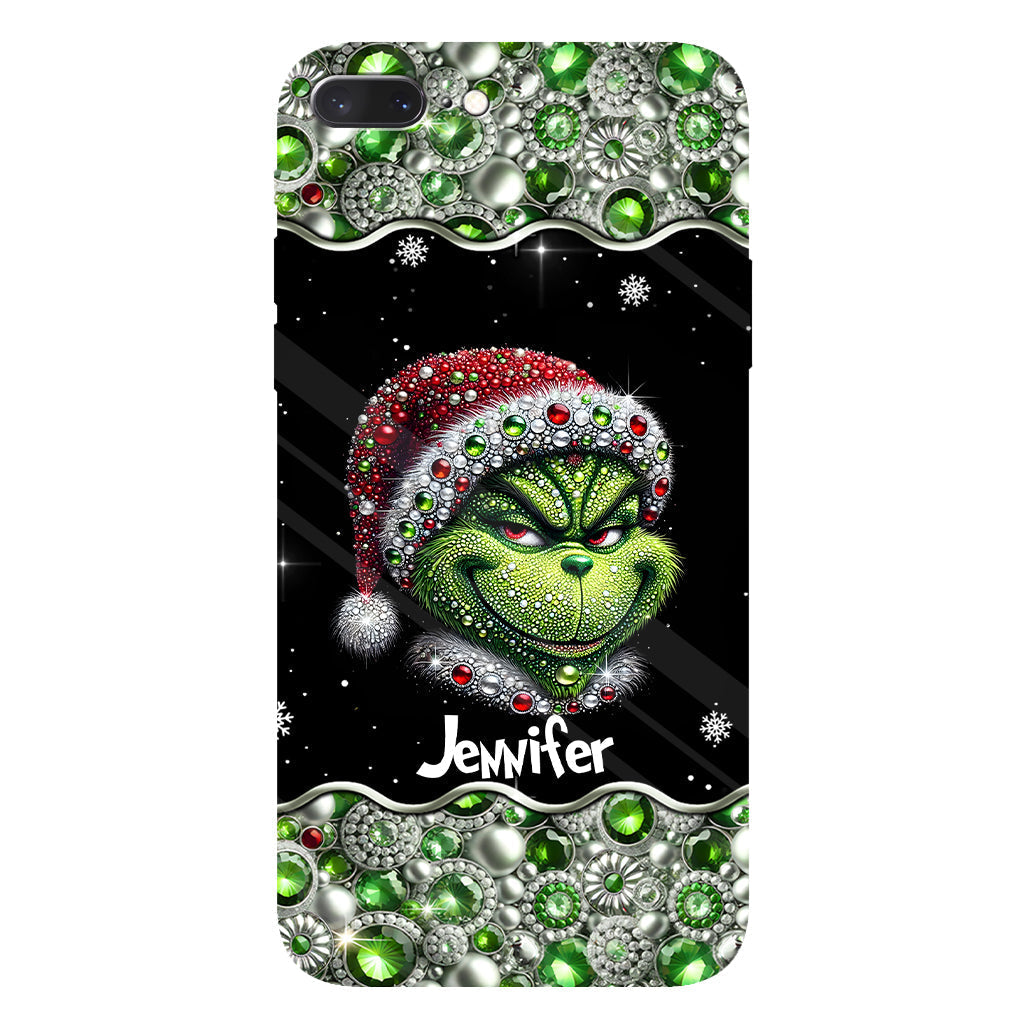 Joyeux Grinchmas - Coque de téléphone personnalisée avec imprimé intégral « Étole de Noël »