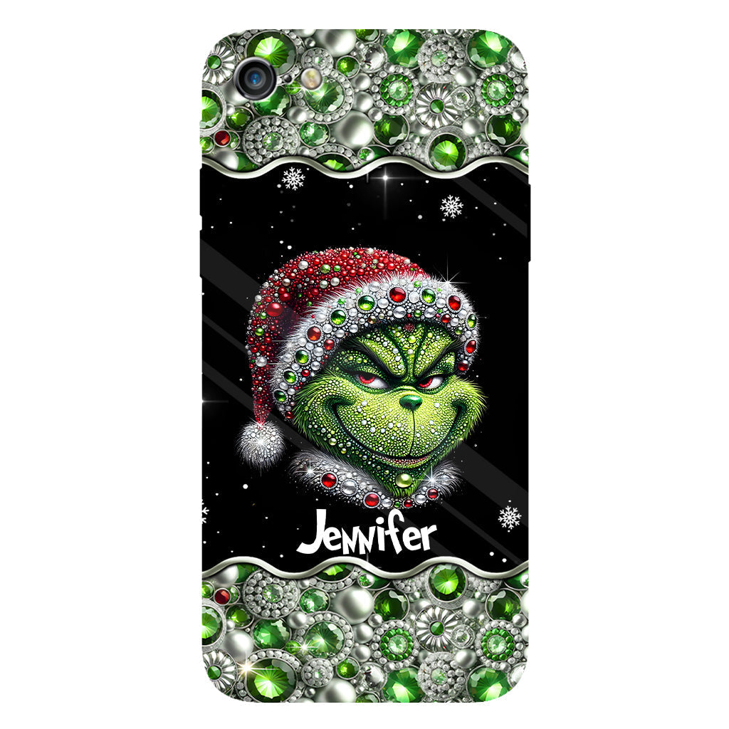Joyeux Grinchmas - Coque de téléphone personnalisée avec imprimé intégral « Étole de Noël »